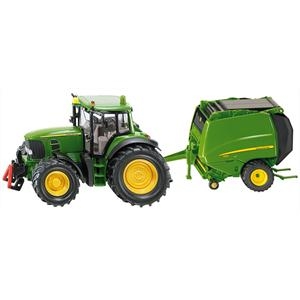 John Deere met rondbaalpers Siku test