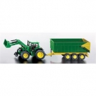 John Deere avec chargeur frontal et remorque Siku