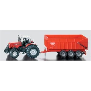 Massey Ferguson met 3-assige aanhanger Siku test