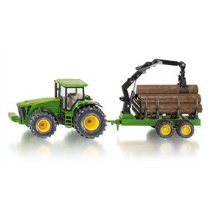 John Deere avec remorque forestire Siku test