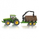 John Deere avec remorque forestire Siku