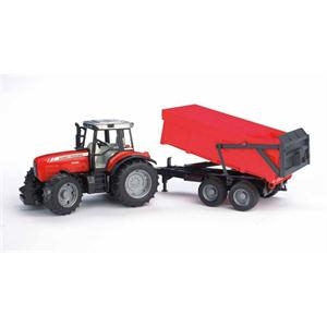 Massey Fergusson7480 met trailer Bruder test