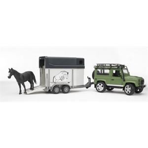 Land Rover Defender + remorque  chevaux Bruder test