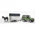 Land Rover Defender + remorque  chevaux Bruder