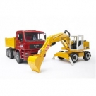 MAN TGA camion + pelleteuse Liebherr Bruder