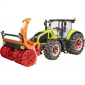 Claas Axion 950 avec chaines  neige Bruder test