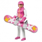 Femme en snowboard avec accessoires Bworld
